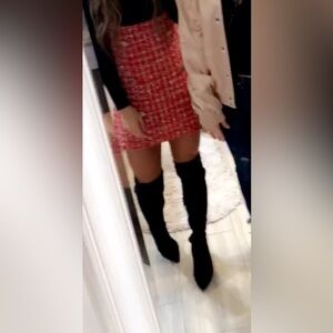 over the knee high black sock boots